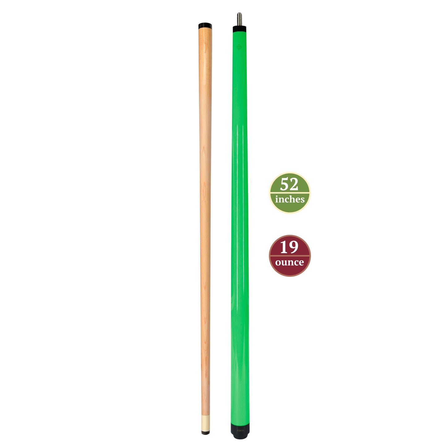 ASKA Short Pool Cue Lime Green 52" Stick, SWP52G