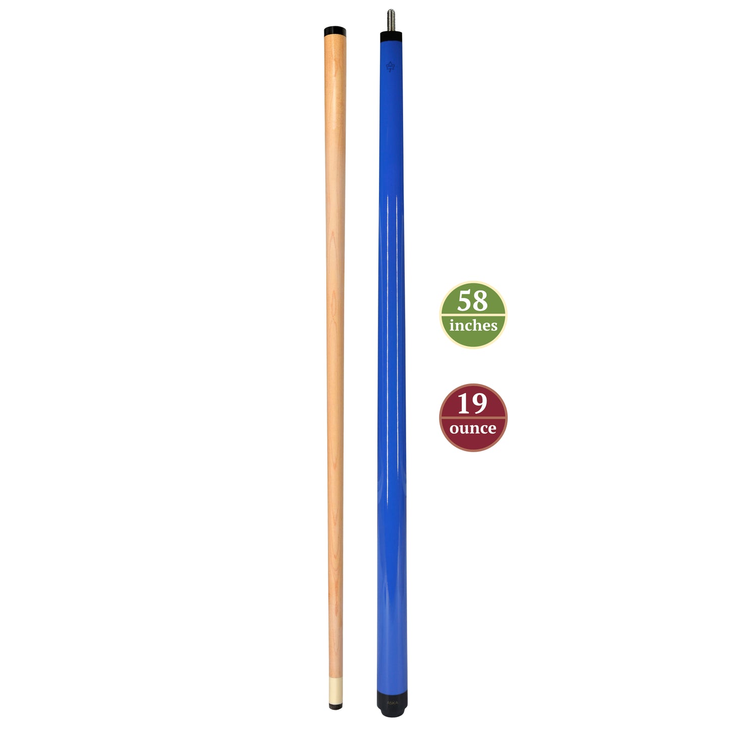 ASKA Bright Blue Short Pool Cue – 36