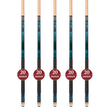 Set of 5 BLUE Aska L2 Billiard Pool Cues, 58" Hard Rock Canadian Maple, 13mm Hard Tip, Mixed Weights, L2S5BLU