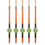 Set of 5 Orange Aska L2 Billiard Pool Cues, 58" Hard Rock Canadian Maple, 13mm Hard Tip, Mixed Weights, L2S5ORG