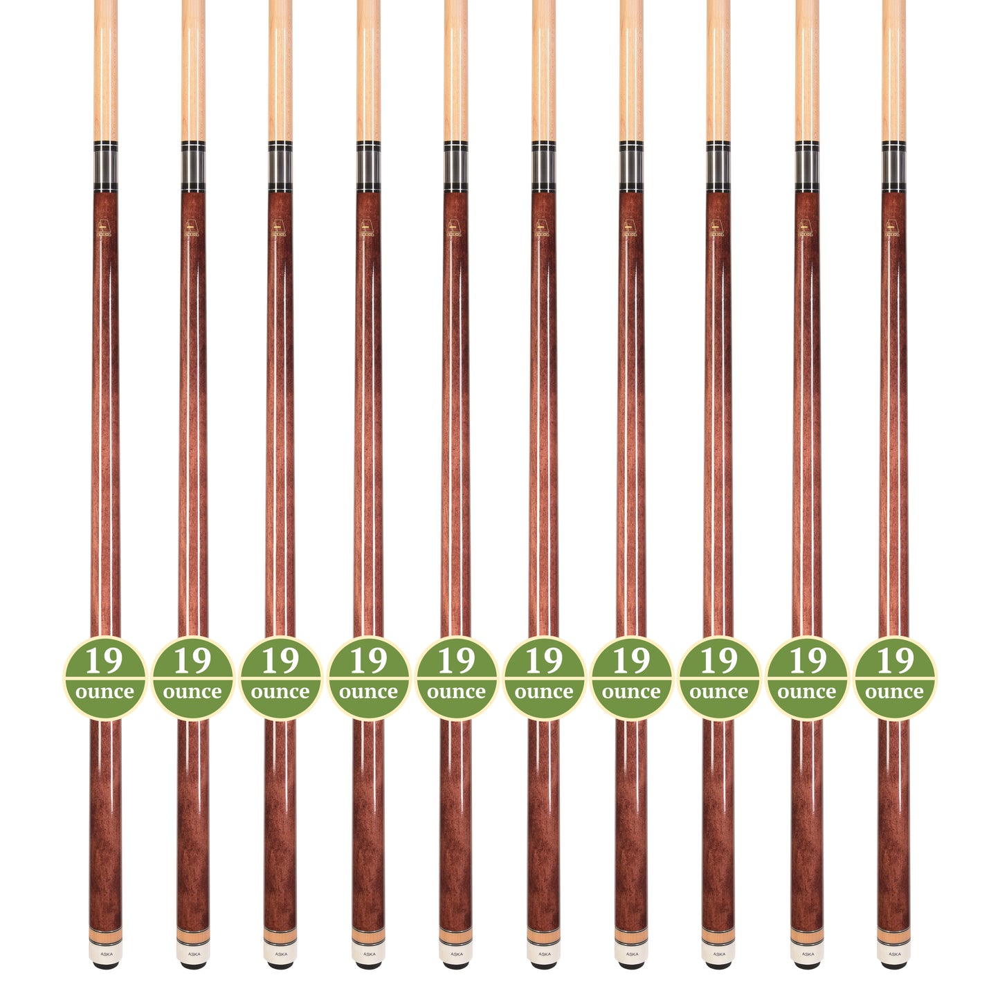 Lot of 10  Mahogany ASKA L3 Billiard Pool Cues, 58