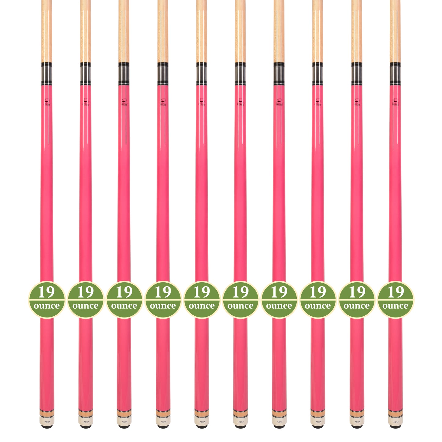 Lot of 10  Pink ASKA L3 Billiard Pool Cues, 58