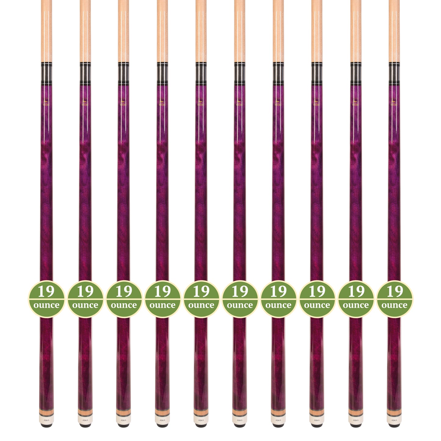 Lot of 10  ASKA Purple L3 Billiard Pool Cues, 58