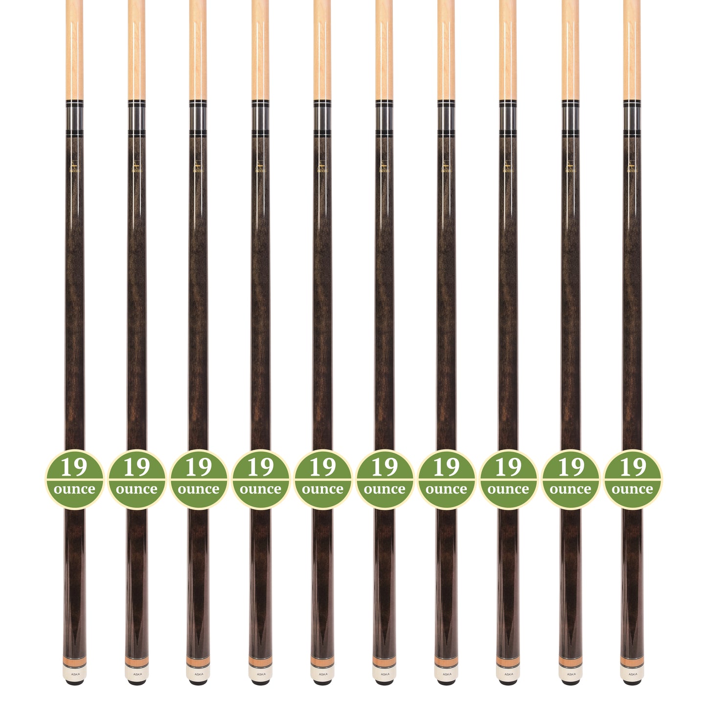 Lot of 10  Smoke ASKA L3 Billiard Pool Cues, 58