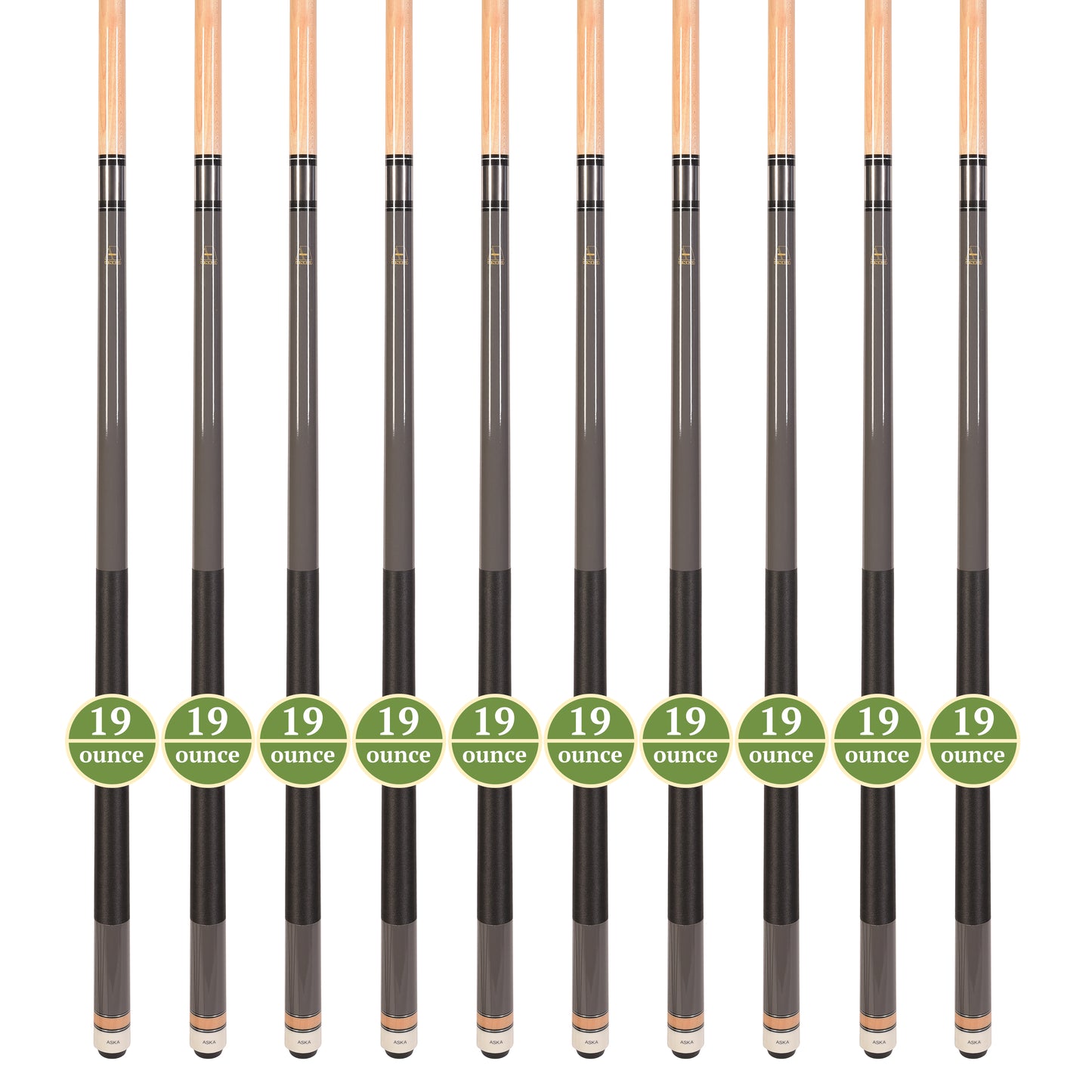 Lot of 10 GREY ASKA L2 Billiard Pool Cues, 58