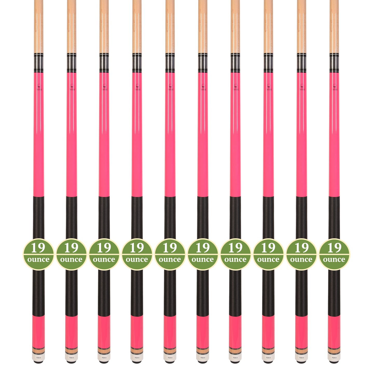 Lot of 10 PINK ASKA L2 Billiard Pool Cues, 58