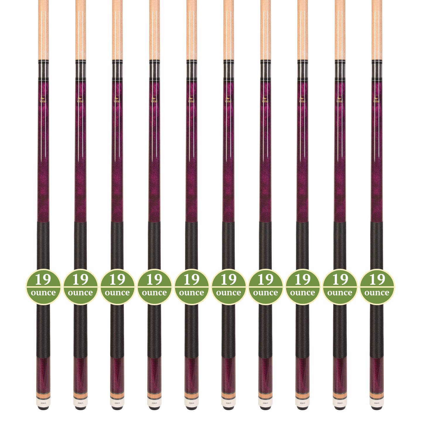 Lot of 10 PURPLE ASKA L2 Billiard Pool Cues, 58