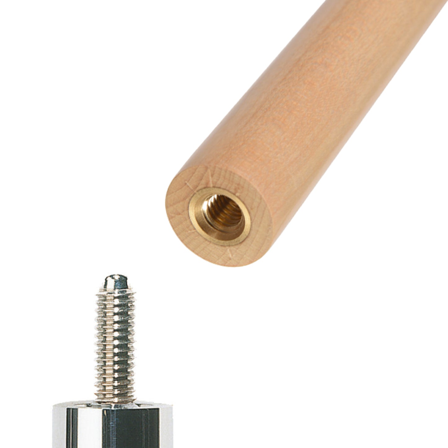 ASKA Sneaky Pete Style Extra Spare Shaft 5/16x18 Thread Joint 12.75mm Hard Brown Tip. Canadian Hard Rock Maple, No Collar, 29 inches, XSSP-18 billiard pool cue stick by ASKA