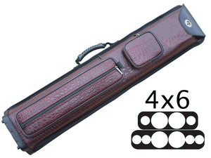 ASKA Hard 4x6 Pool Cue Case, Holds Up to 4 Butts and 6 Shafts, 4B8S Black, C46P04