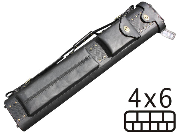 Copy of ASKA Hard 4x6 Pool Cue Case, Holds Up to 4 Butts and 6 Shafts, 4B8S Black, C46S4