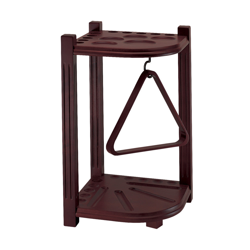 HJ Scott 10-Cue Heavy Duty Corner Rack - Cherry