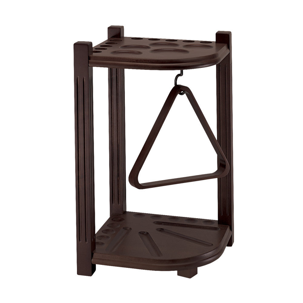 HJ Scott 10-Cue Heavy Duty Corner Rack - Espresso