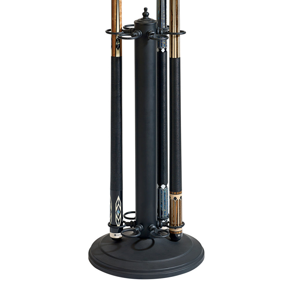 HJ Scott 6-Cue Metal Floor Rack - detail
