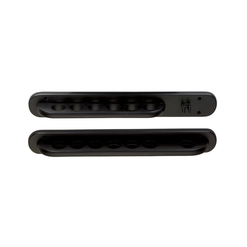 HJ Scott 6-Cue Wall Rack with Bridge Clip - Black
