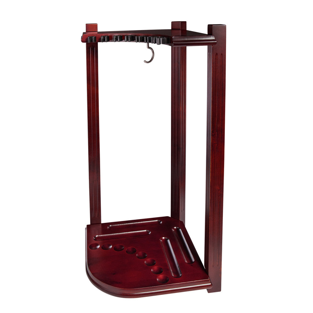 HJ Scott 8-Cue Heavy Duty Corner Rack - Cherry