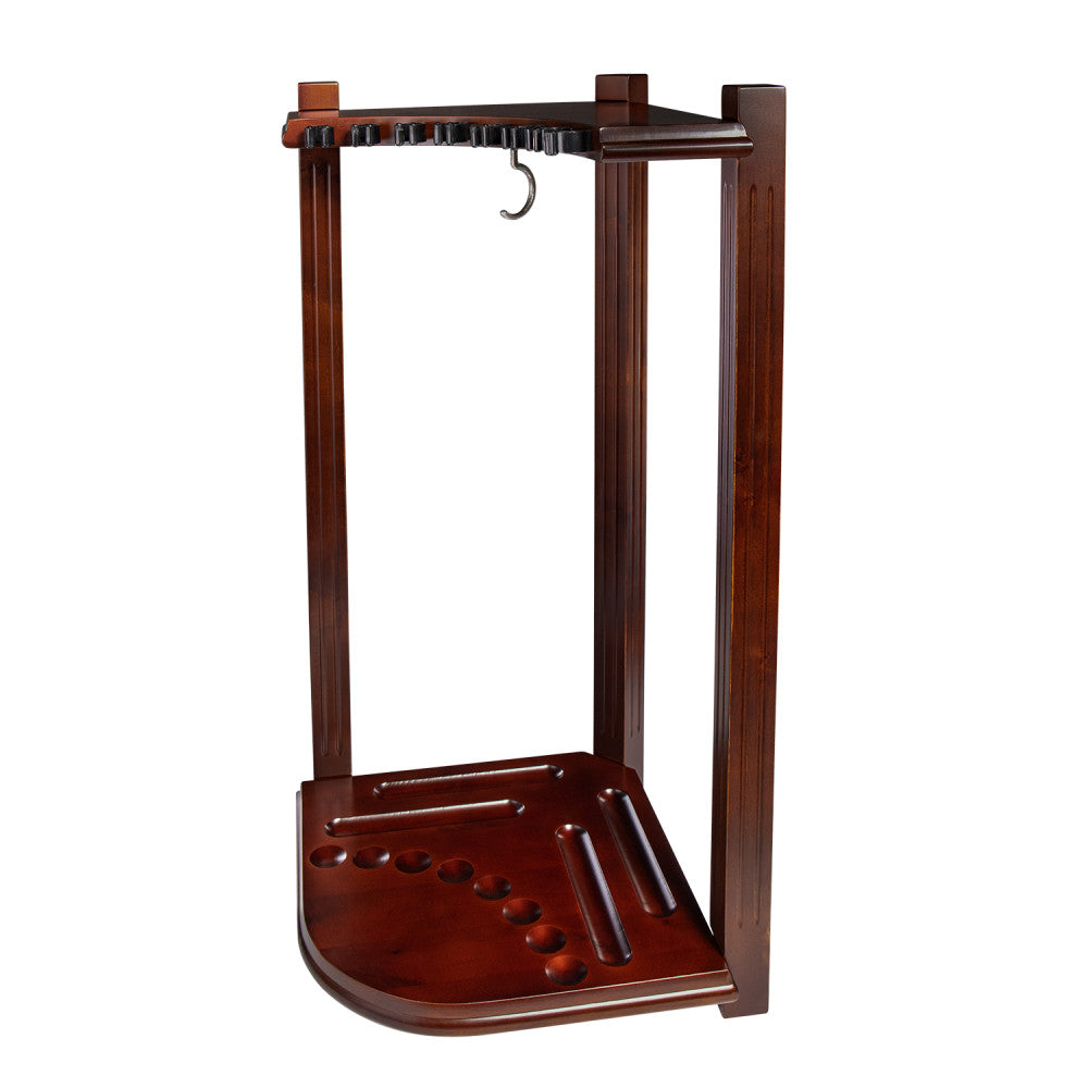 HJ Scott 8-Cue Heavy Duty Corner Rack - Espresso