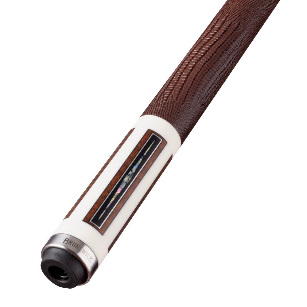 Brunswick x Lucasi White cue - leather wrap
