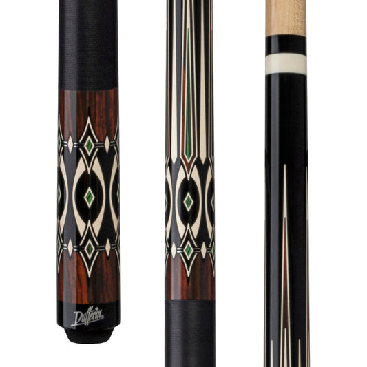 Dufferin Black and Cocobolo Cue with Black Linen Wrap (D-544)