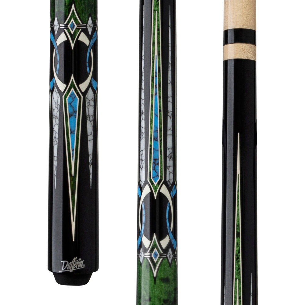 Dufferin Green Stain Curly & Blue Recon Wrapless Cue (D-547)