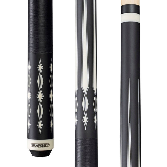 Energy By Players Matte Black/White with Silver Cue with Black Linen Wrap (HC20)