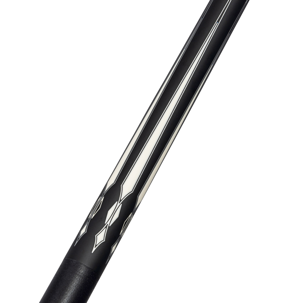 Energy By Players Matte Black/White with Silver Cue with Black Linen Wrap (HC20)