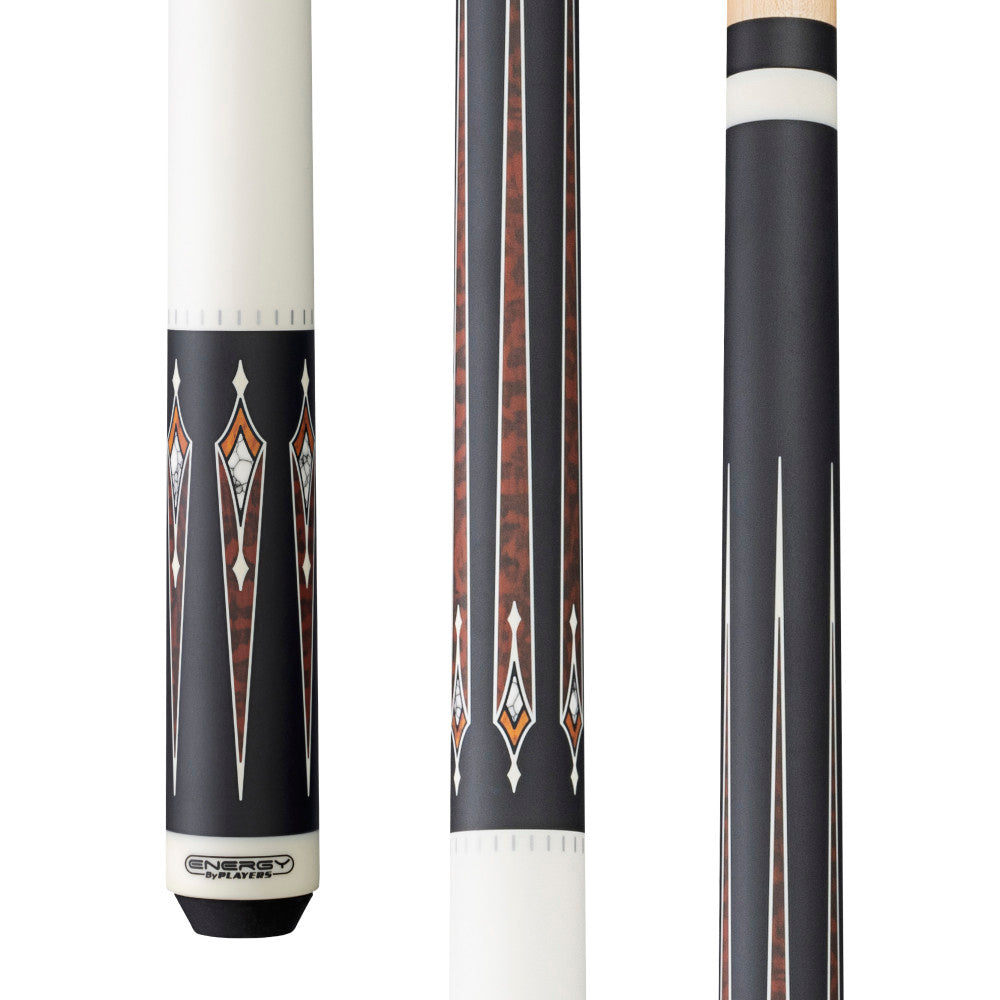 Energy By Players Matte White/Black with Thuya Burl Wrapless Cue (HC22)