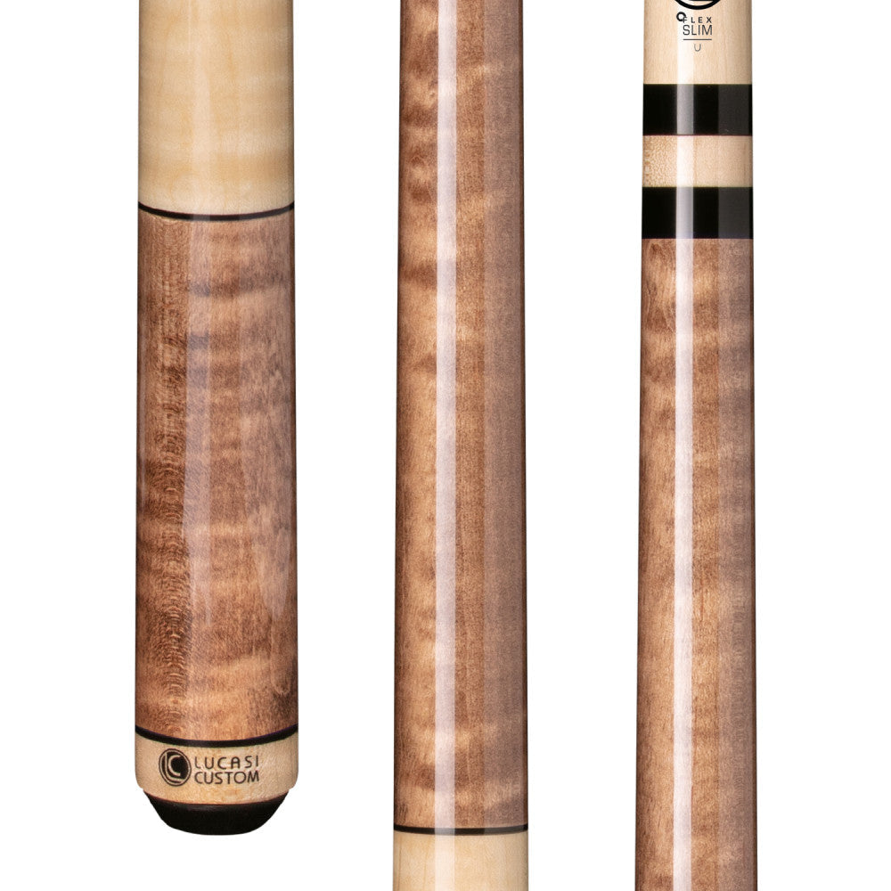 Lucasi LZC2 Antique & Natural Birdseye Maple Wrapless Cue - full view