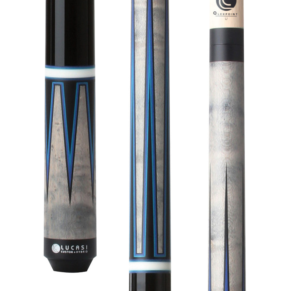 Lucasi LZC53 Grey-Wash Birdseye Wrapless Cue - full view