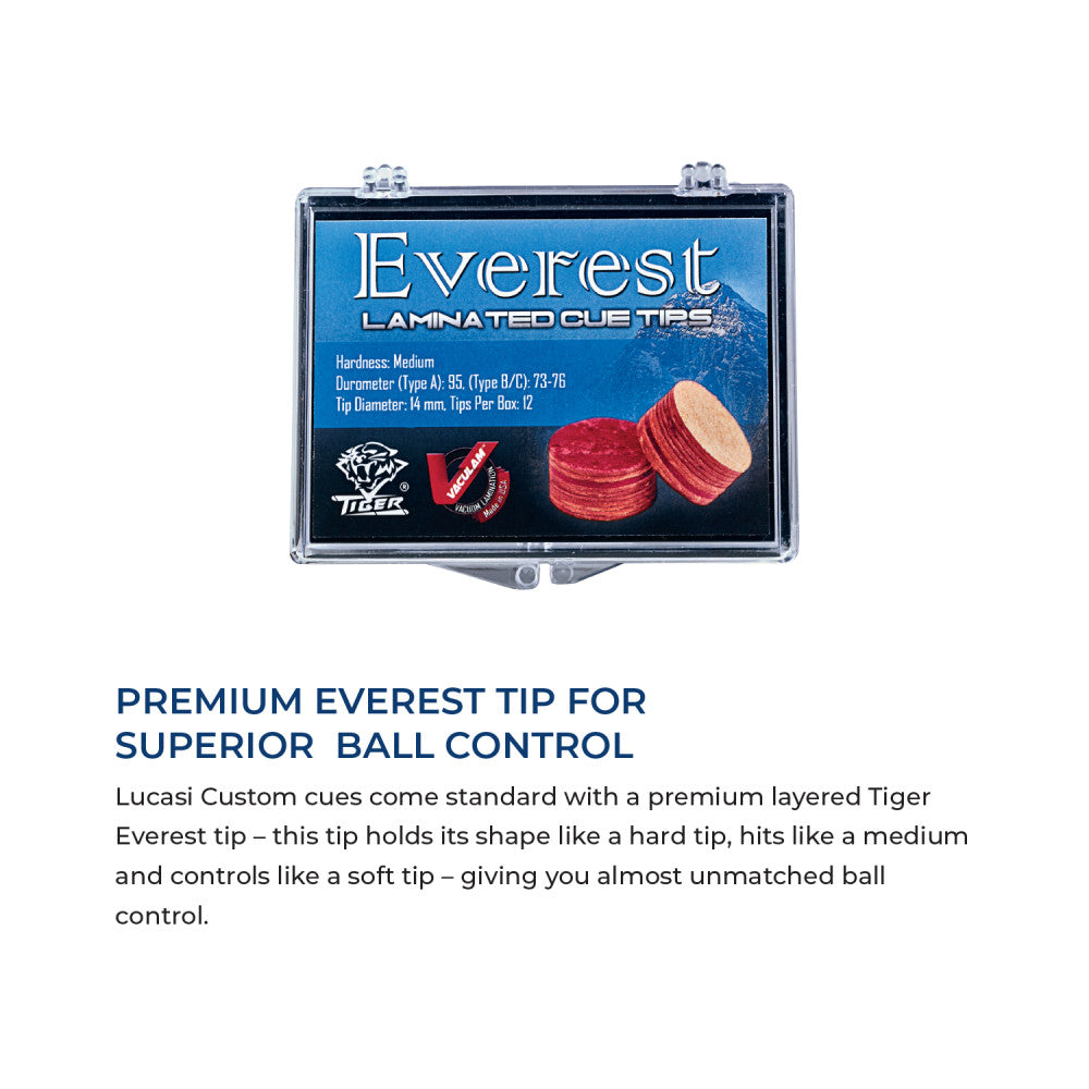 Product image of Everest laminated cue tips in a clear case.