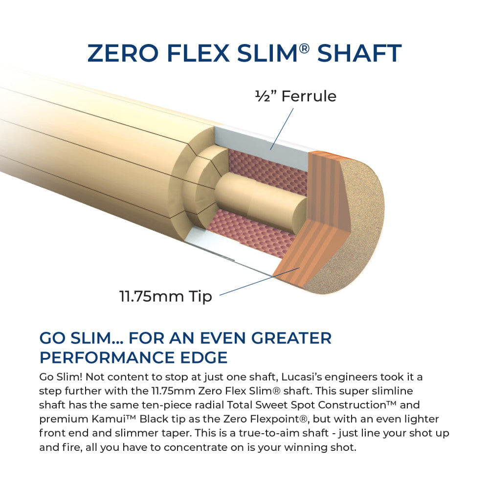 Lucasi Hybrid Zero Flex Slim 11.75mm Uni-Loc 10-Splice Shaft