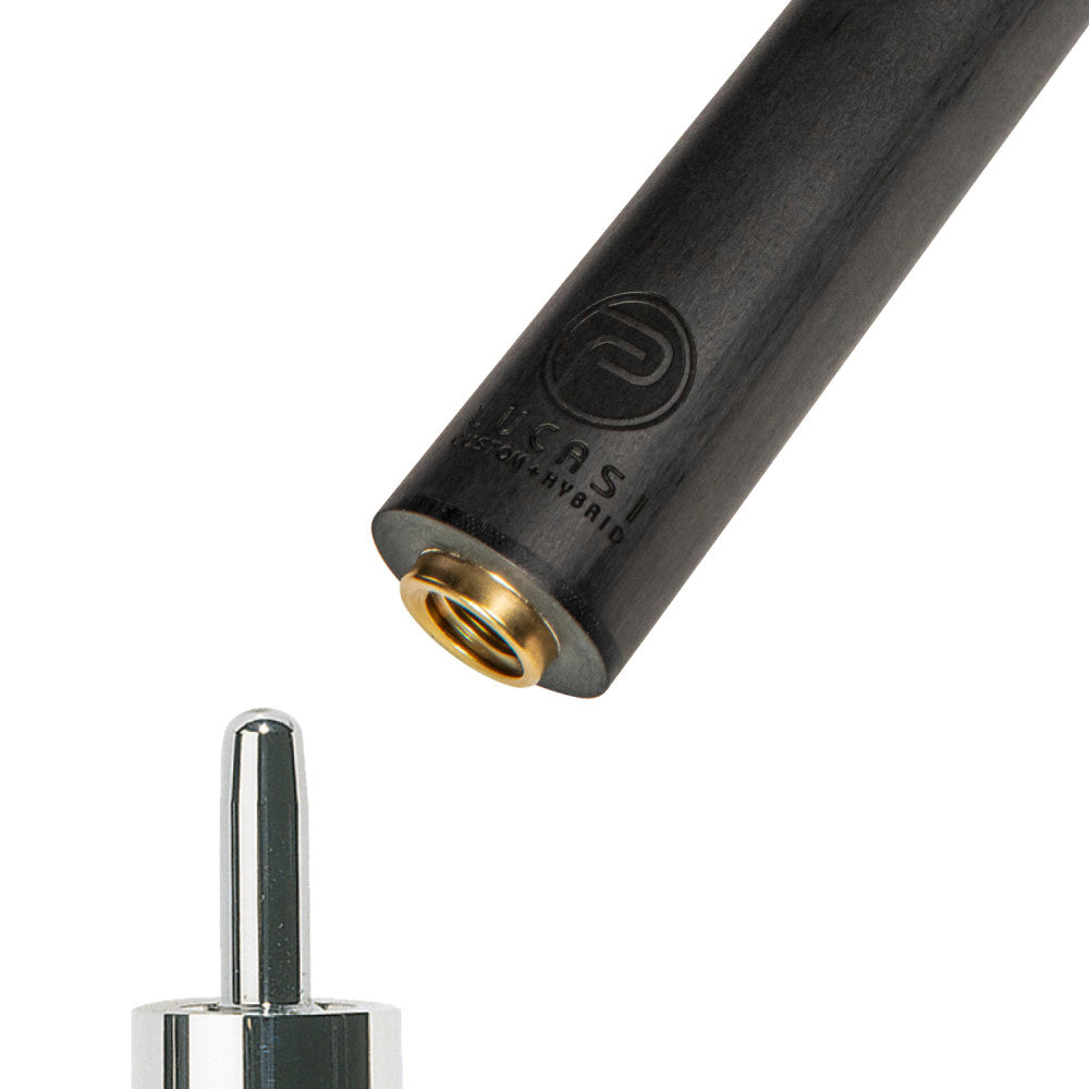 Lucasi Pinnacle Carbon Fiber Shaft joiner and ferrule close-up view. LPXS125