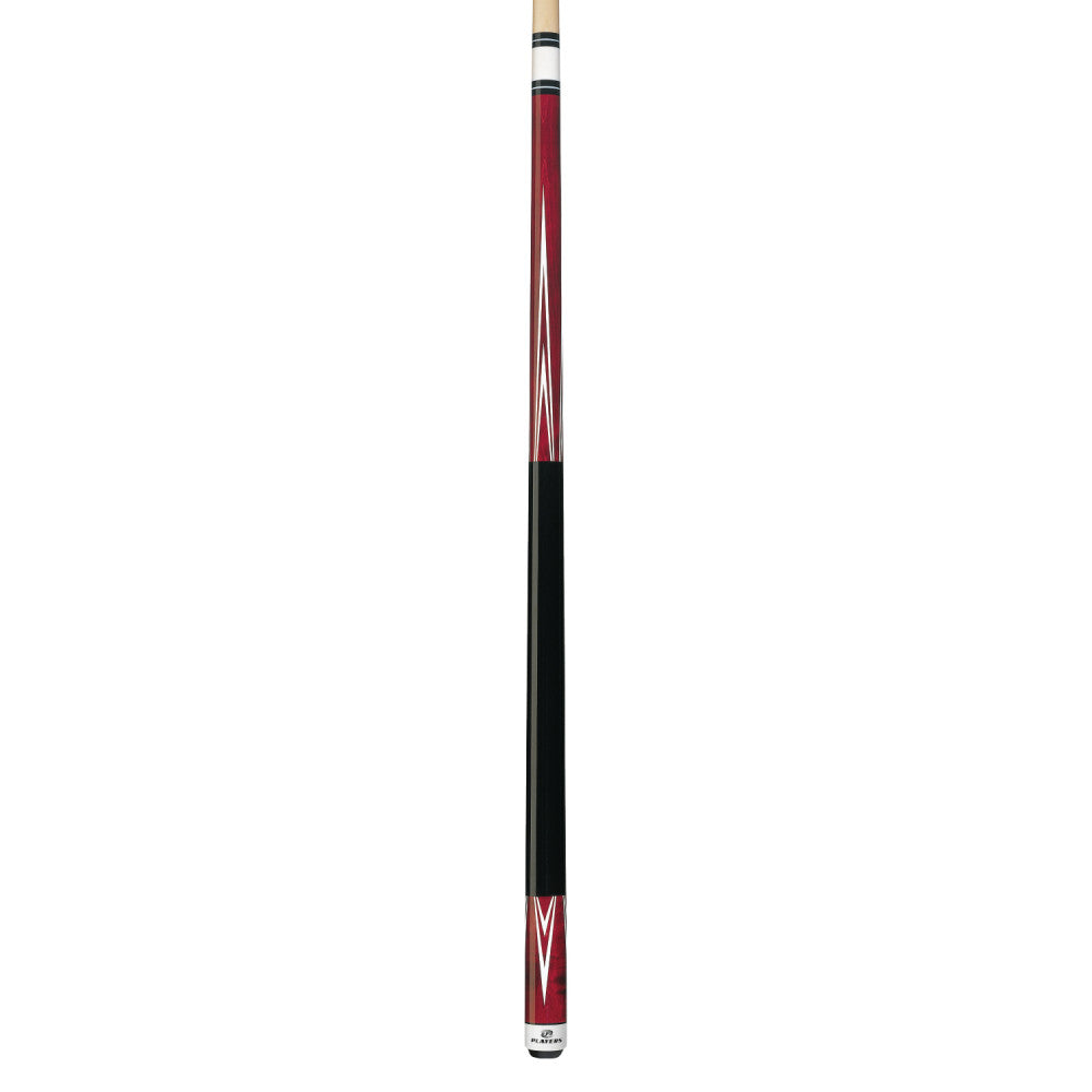 Players 4 Point Crimson Wrapless Cue (C-801)