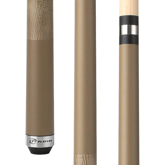 Players Aged Oak Beige Matte Cue with Embossed Leather Wrap (C709)