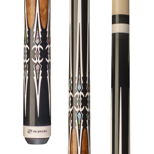 Players Black & Antique Maple Wrapless Cue (G-4114)
