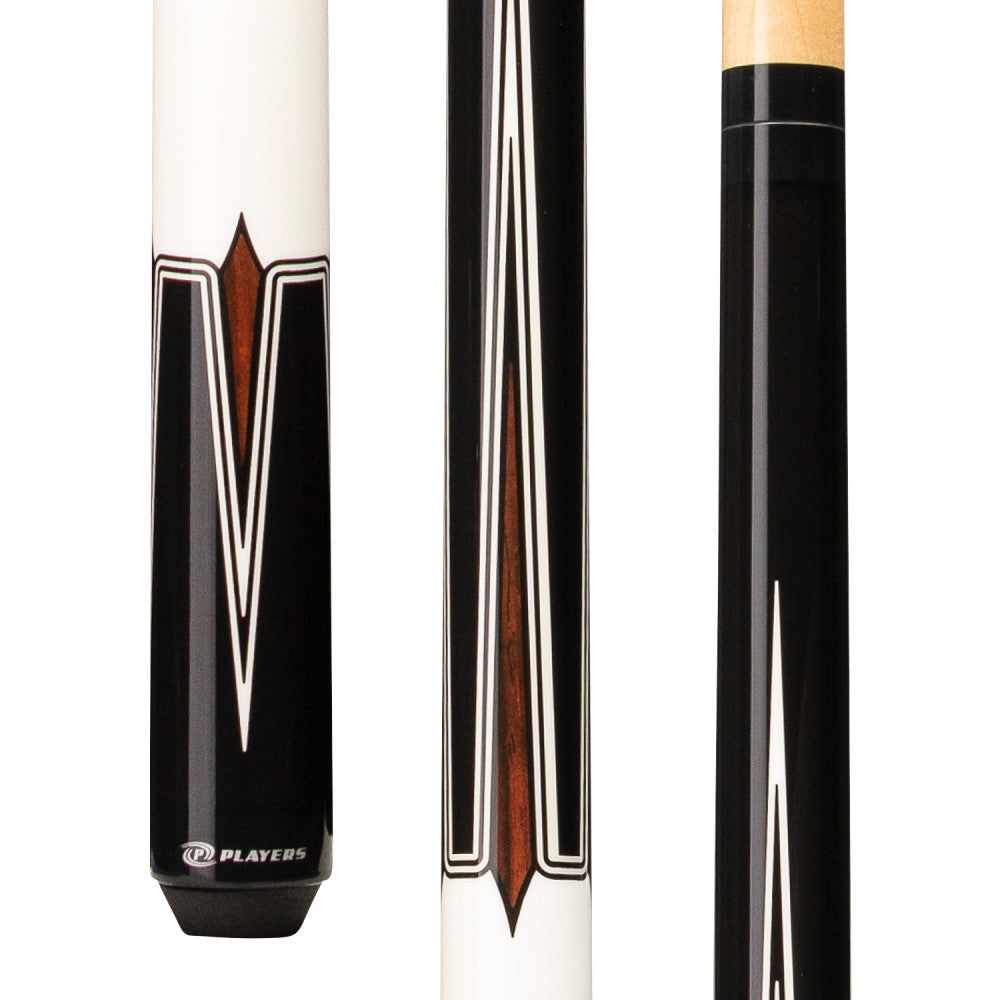 Players Black & Imitation Bone Wrapless Cue (G4109)