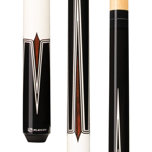 Players Black & Imitation Bone Wrapless Cue (G4109)