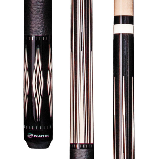 Players Black & Ivory Cue with Leatherette Wrap (E2305)