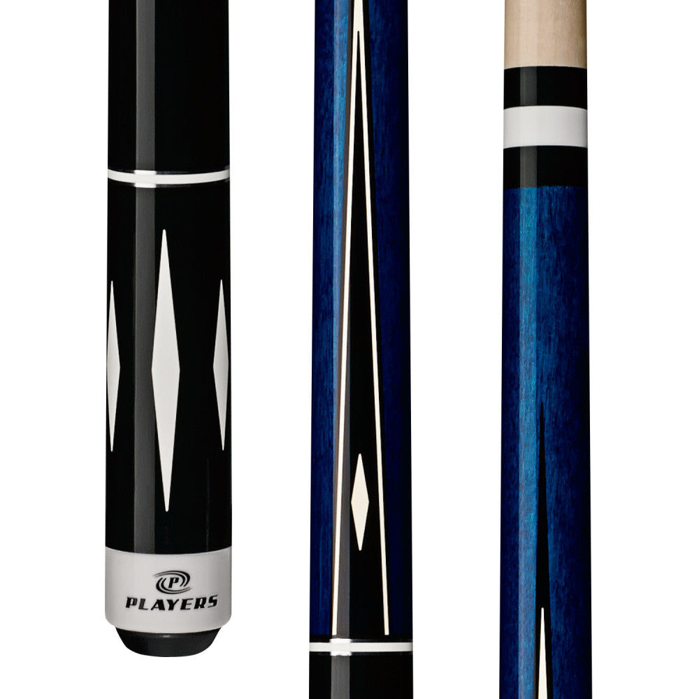 Players Blue & White Diamond Wrapless Cue (C-805)