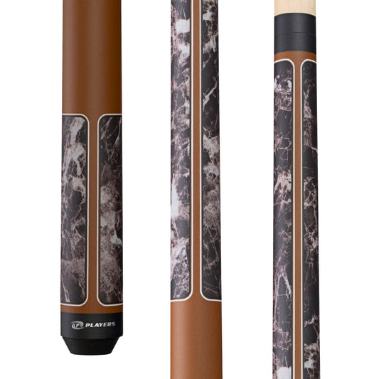 Players Brown Marble with Matte Brown Wrapless Cue (G4146)