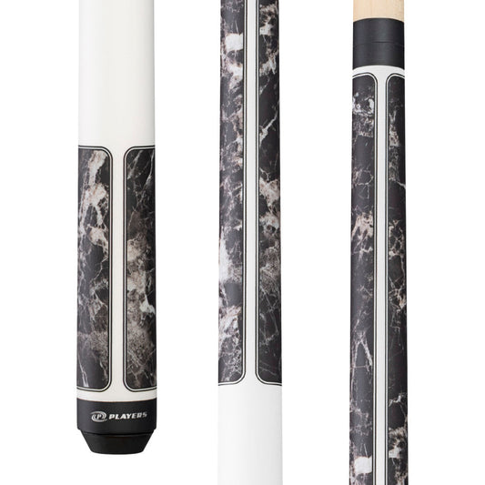 Players Brown Marble with Matte White Wrapless Cue (G4145)