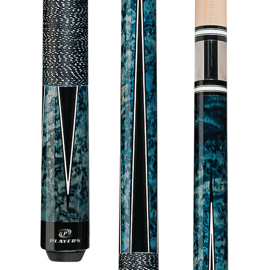 Players Cobalt Blue & Black Cue with Black/White Linen Wrap (G-1002)
