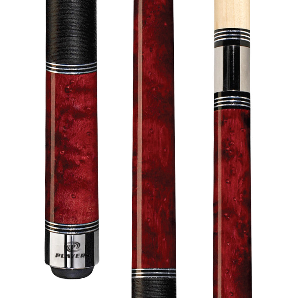 Players Crimson Birdseye Cue with Black Linen Wrap (C-960)