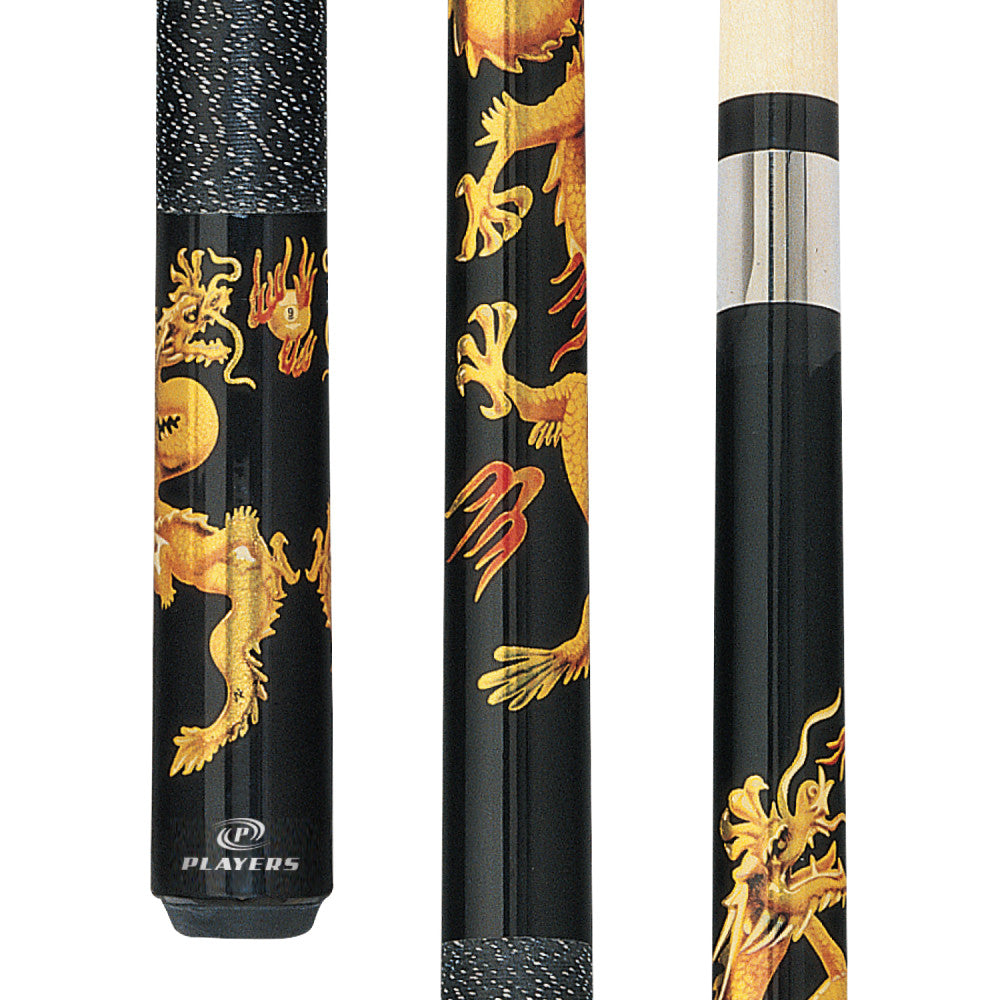 Players Golden Dragons Cue with Black Linen Wrap (D-DRG)