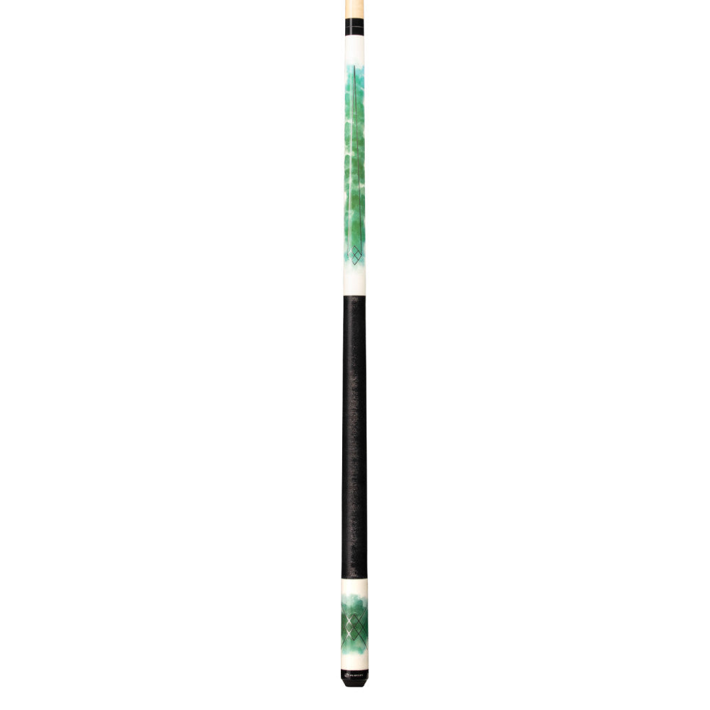 Players Green Watercolor Cue with Black Linen Wrap (C-989)