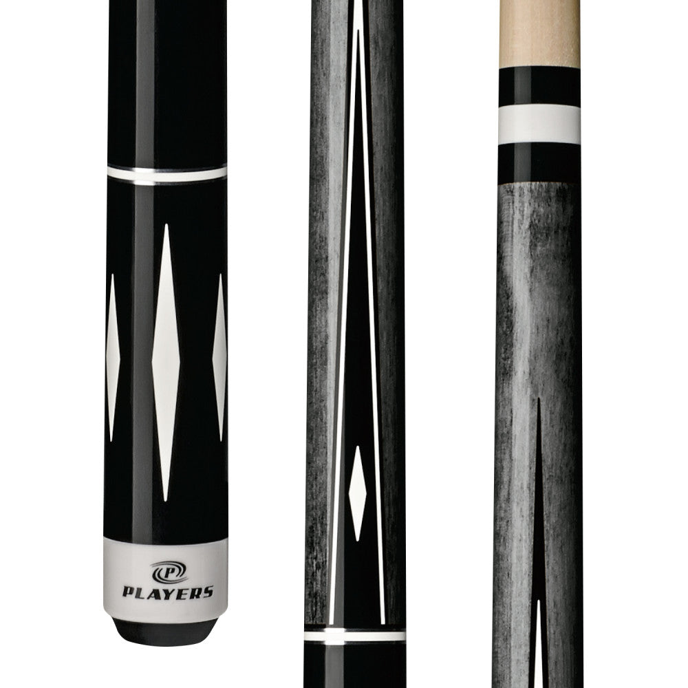 Players Grey & White Diamond Wrapless Cue (C-807)