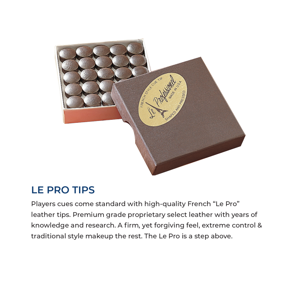 Infographic showing a box of LE PRO tips with product description text.