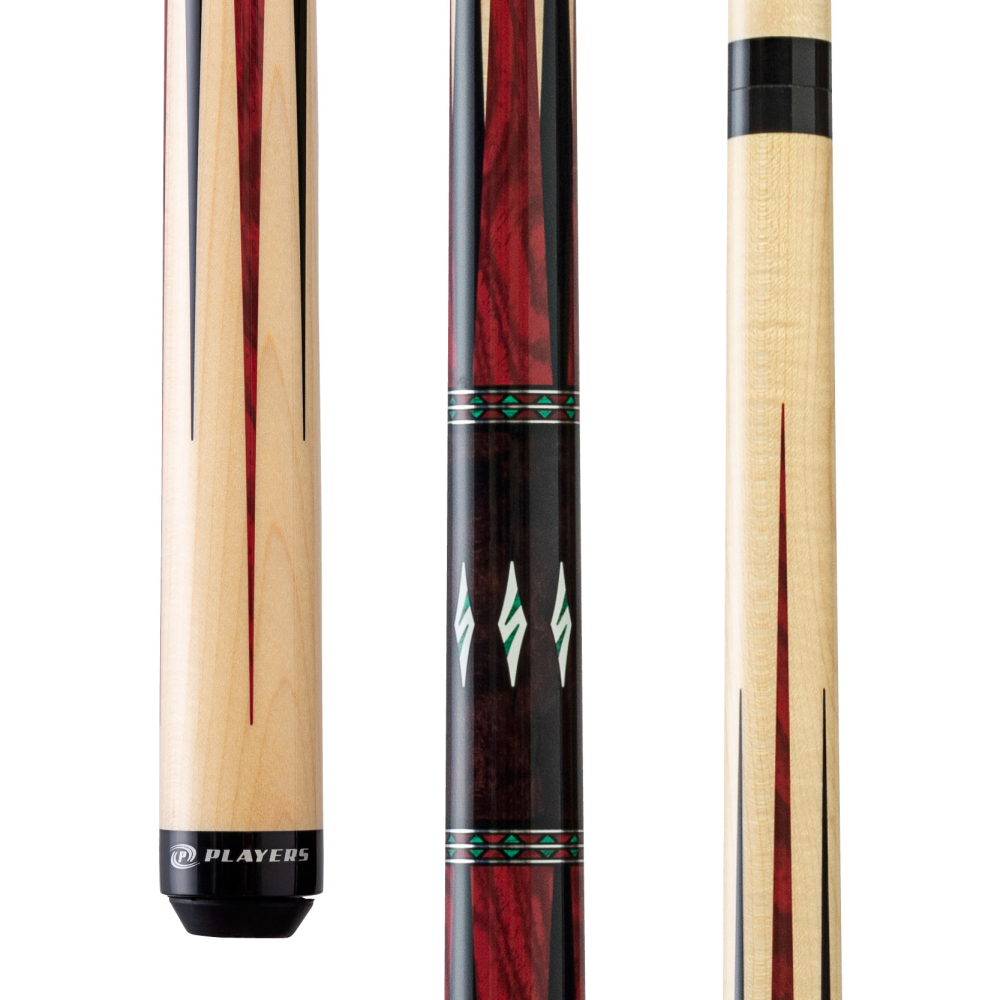Players Natural Maple with Black & Cocobolo Wrapless Cue G4149 full view.