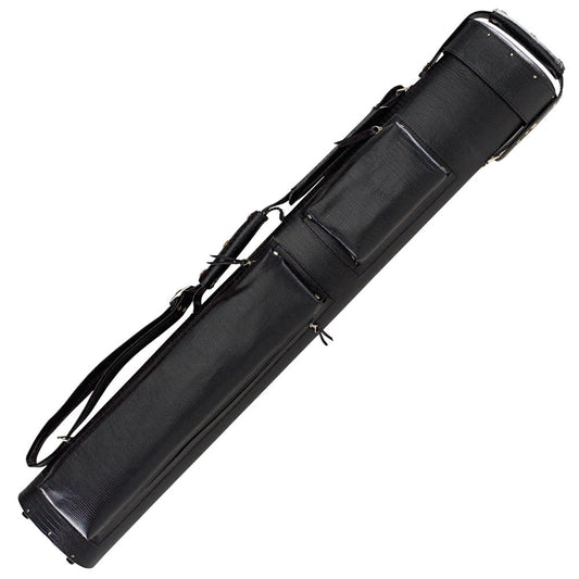 PRO SERIES CASES PS548 hard cue case with lizard leatherette texture and shoulder strap.
