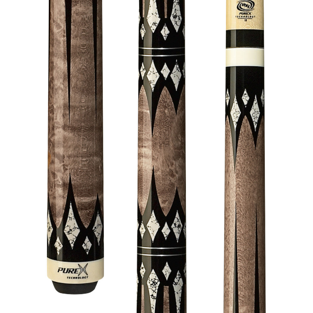 Pure X Antique Stain & Black/White Points Wrapless Cue (HXT65)