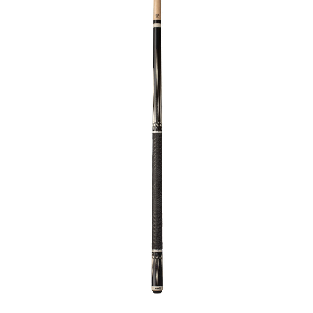 Angled view of the HXT104 pool cue with black grip.